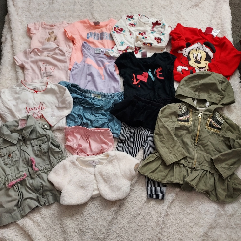 BUNDLE (14 Piece) 12mo Baby Girl Spring Clothes Bundle Casual Grandma's House